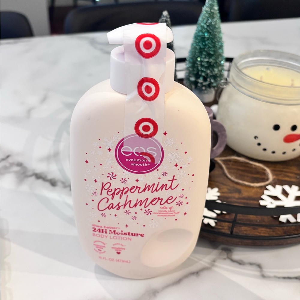 EOS Peppermint Cashmere Lotion with Festive Design LIMITED EDITION